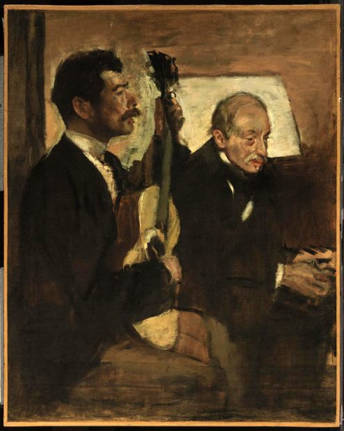 Degas's Father Listening to Lorenzo Pagans Playing the Guitar