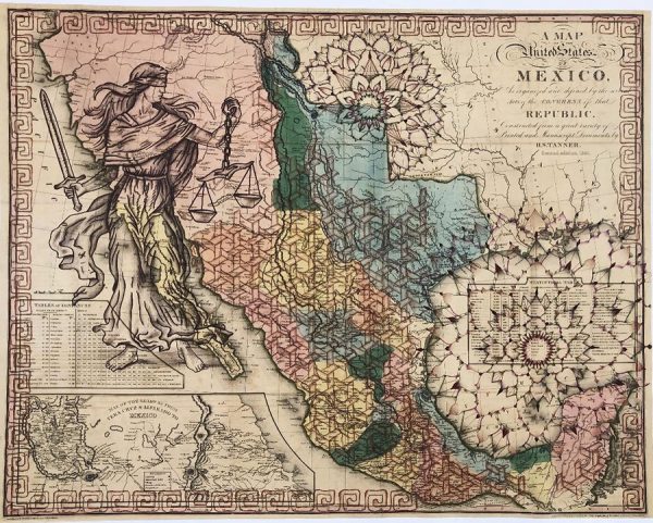 Sarah Ayala, Mexico, 2019, Ink & pencil on map, 26x34
