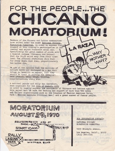 Chicano Moratorium Flyer, 1970