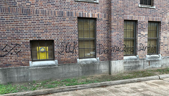 Facade of the Buffalo Soldiers National Museum vandalized