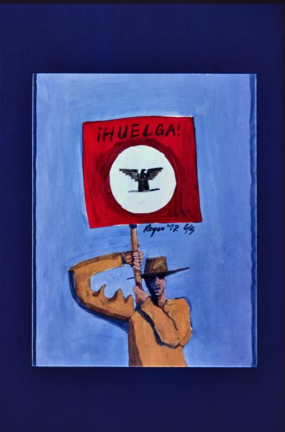 Felipe Reyes (b. 1944), ¡Huelga! (Strike), dated 1972