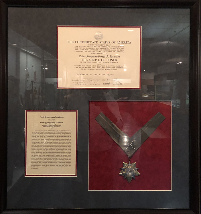 A posthumus medal of honor displayed at The Texas Civil War Museum, White Settlement, Texas