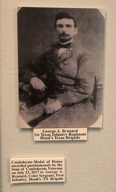 A posthumus medal of honor was given to George A. Branard, shown here. The Texas Civil War Museum, White Settlement, Texas