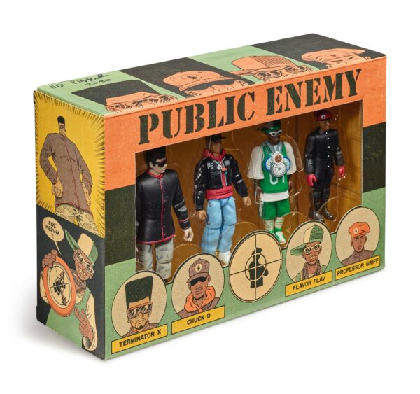 ED Piskor Original artwork & designs for Public Enemy action figures, w: original set of action figures.