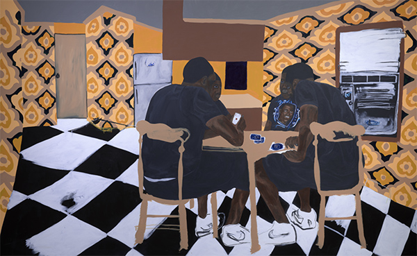 Jammie Holmes, Four Brown Chairs, 2020, acrylic on canvas, Dallas Museum of Art