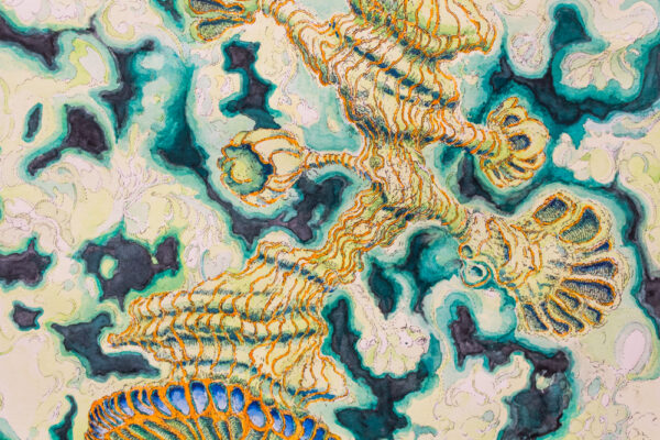 Becca Booker- Microscopic, (Detail) on view at Cris Worley Fine Arts in Dallas