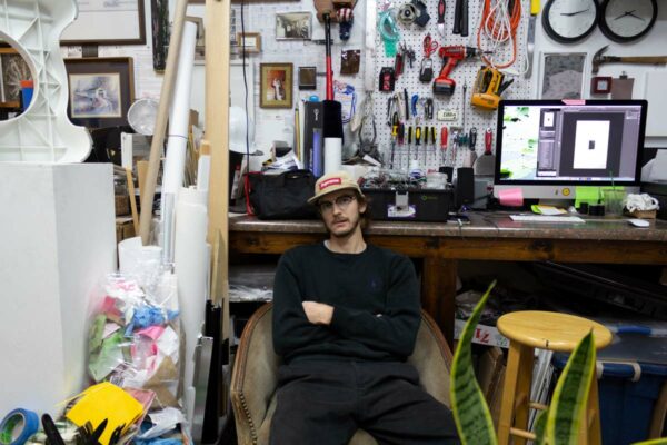 Evan Sheldon in his Dallas studio