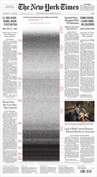 NYT Coronavirus Front Page