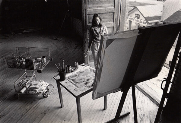 Carol Ivey in her art studio 1977