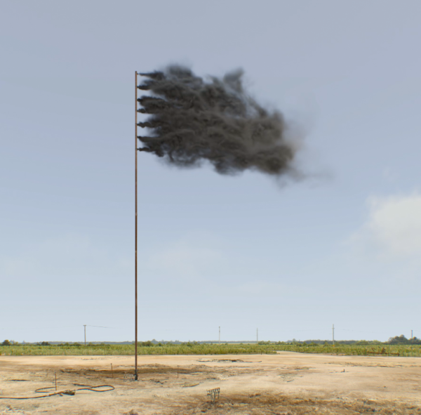 Western Flag (Spindletop, Texas) 2017, by John Gerrard, Courtesy of Pace Gallery