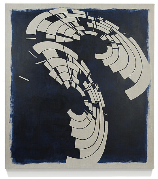 Annette Lawrence, Blue Composite, 2019, acrylic transfer and acrylic on linen