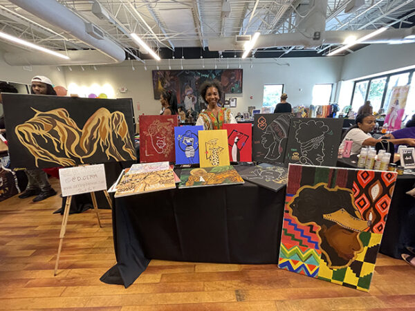 D. Gem's booth at the DeLuxe Theater, 5th Ward, Houston Juneteenth 2021