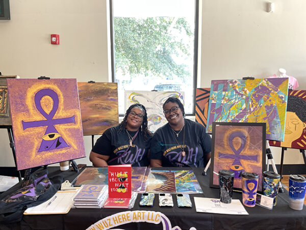 Rickale West's booth at the DeLuxe Theater, 5th Ward, Houston Juneteenth 2021