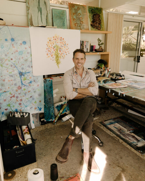 Hunter Biden in his art studio in California