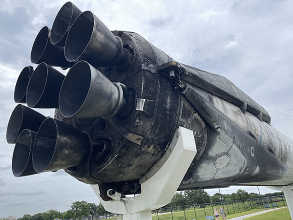 Rocket section, SpaceX Falcon 9 booster, Johnson Space Center, Houston