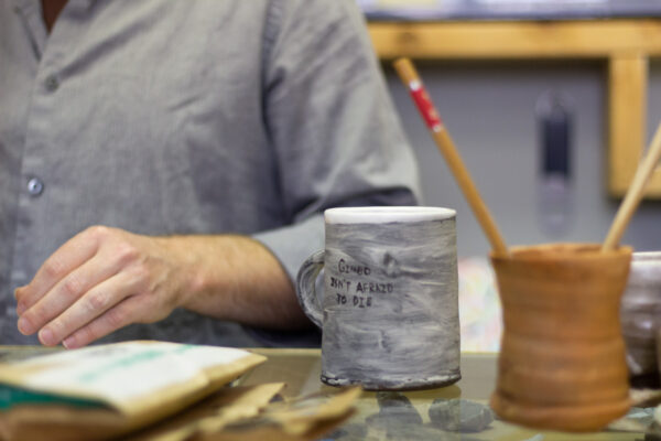 'Gimbo' mug at Soup Ceramics Studio sale