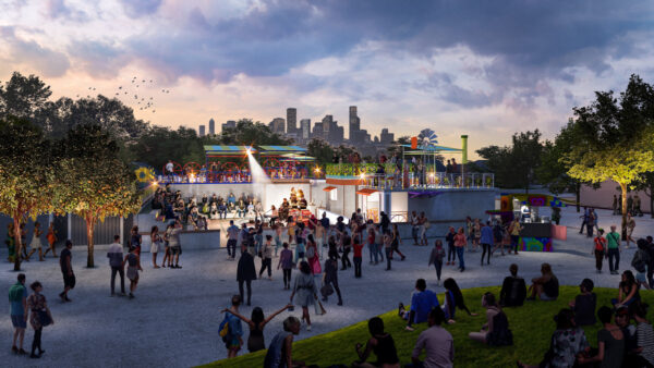 Rendering of The Orange Show Monument. Courtesy of Rogers Partners.
