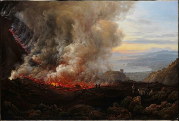 Volcanic eruption painting by artist Johan Christian Dahl 