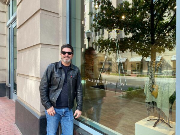 Bale Creek Allen outside of his new gallery location in Fort Worth, Texas