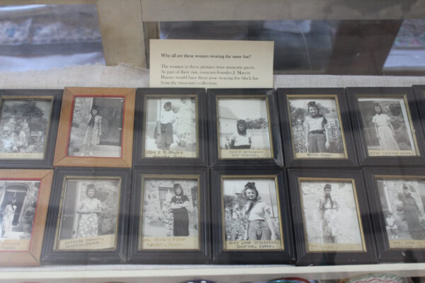 Photographic documentation of J. Marvin Hunter's ladies' hat project. Frontier Times Museum, Bandera.