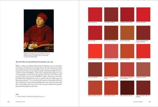 spread from Color Scheme- An Irreverent History of Art and Pop Culture in Color Palettes by Edith Young