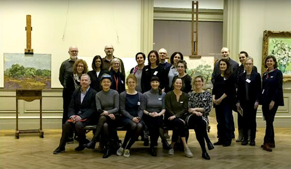 Photograph of the exhibition research team at the Metropolitan Museum of Art.