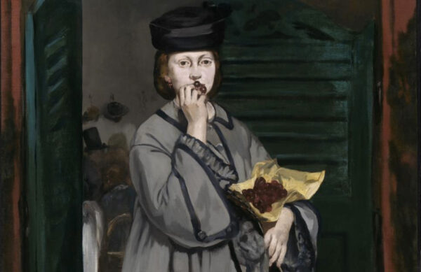 Detail of a painting of a woman by Edouard Manet