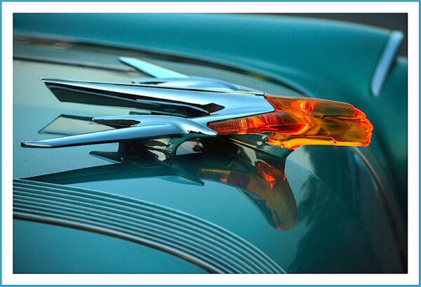 Image of a Pontiac hood ornament in the shape of a Native American Tribal leader