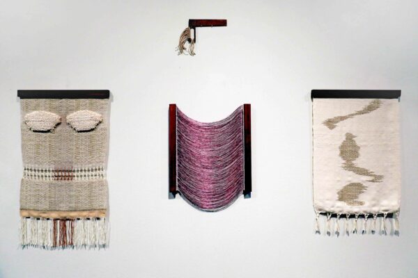 View of woven work by Jenelle Esparza on view at the McNay Museum, San Antonio
