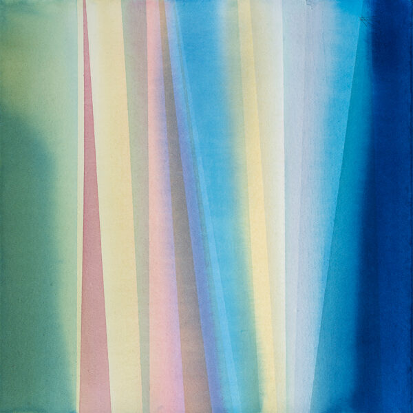 A watercolor painting by Jan Heaton. The piece features vertical stripes of color.