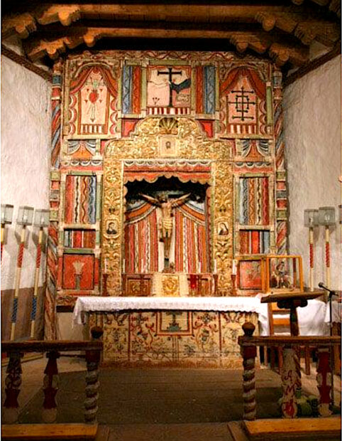 Photo of the elaborate altar of Chimayó