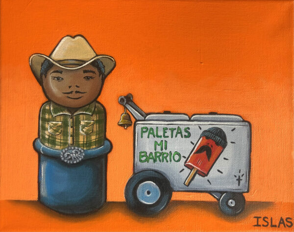 Painting of a paletero in the shape of a Russian nesting doll