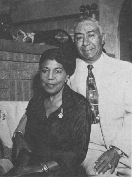 A black and white photograph of Anna and Clarence Dupree.