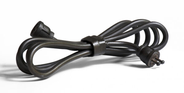 A cast metal, hyper-realistic extension cord.