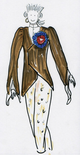 Sketch of a costume in production