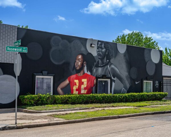 Completed mural of basketball athlete Sheryl Swoopes