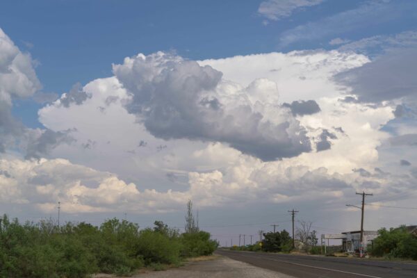 Dramatic clouds in a landscape