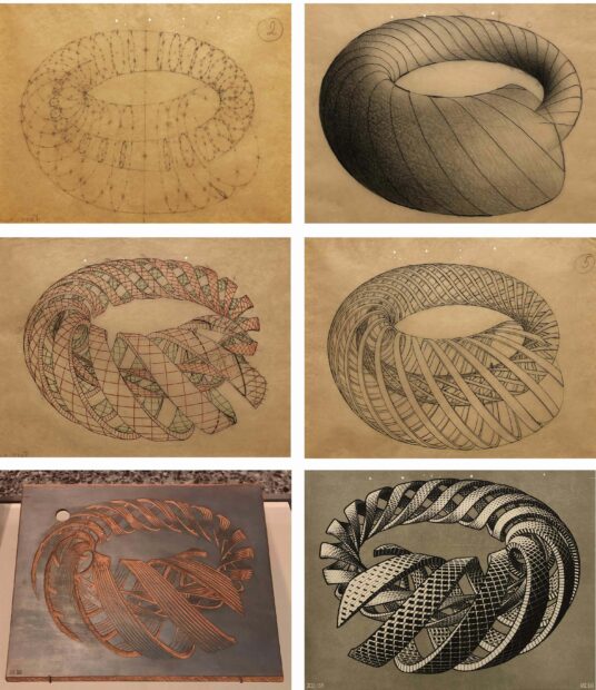 Study for a print of spirals