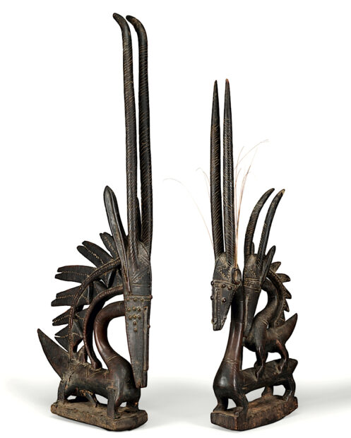 A pair of African headdresses