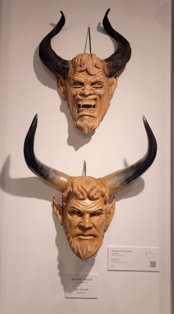 Hand carved traditional devil masks