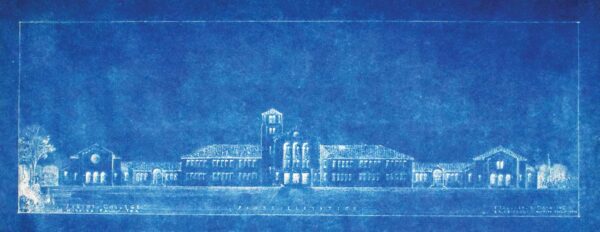 An archive elevation image of a building. 