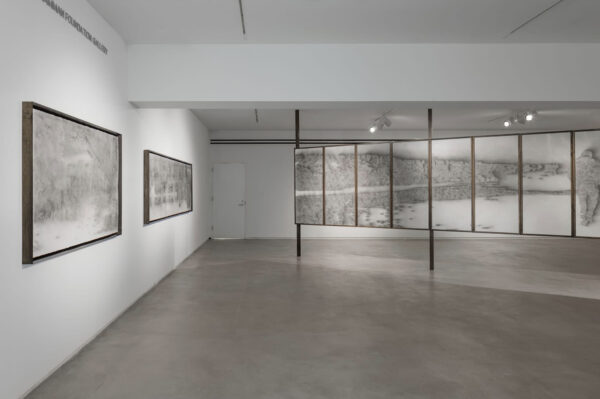 Installation view of works on paper in the gallery