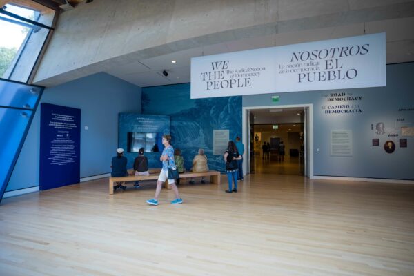 Installation view of the entrance to the exhibition "We the People"