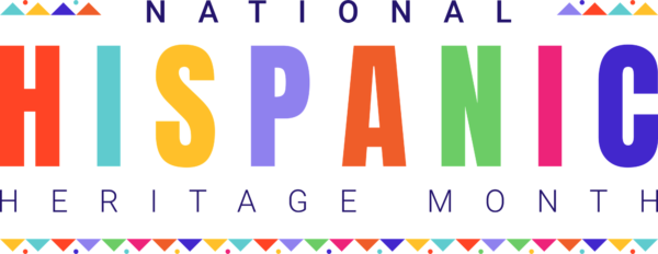 A designed graphic with text that reads, "National Hispanic Heritage Month."