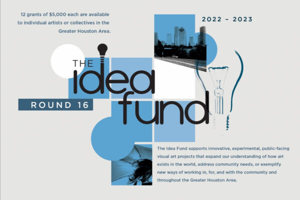 A designed graphic featuring blue squares on a light gray background. The text reads, "2022-2023. The Idea Fund. Round 16."