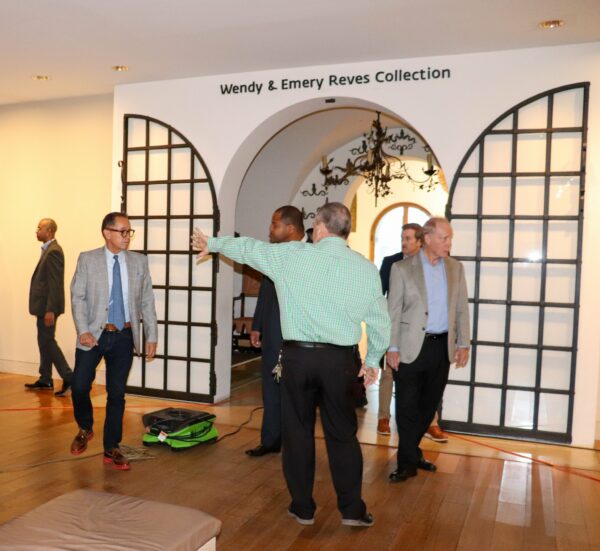 Museum and City of Dallas employees walkthrough the Dallas Museum of Art Wendy & Emery Reves Collection after recent flooding.