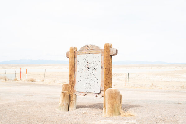 Photo of a faded roadside sign