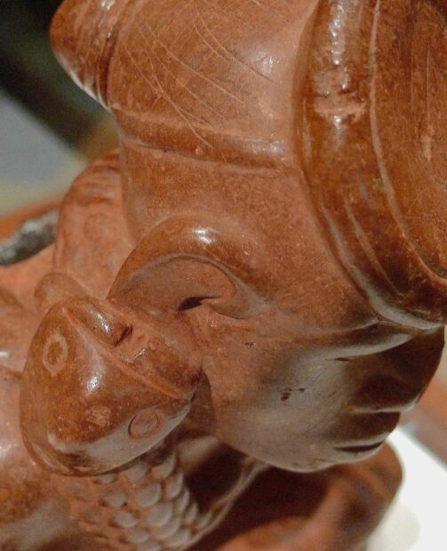 Detail of an effigy pipe