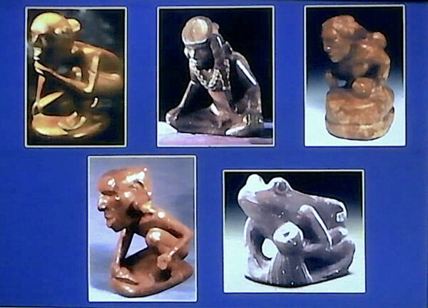 Various images of effigy pipes