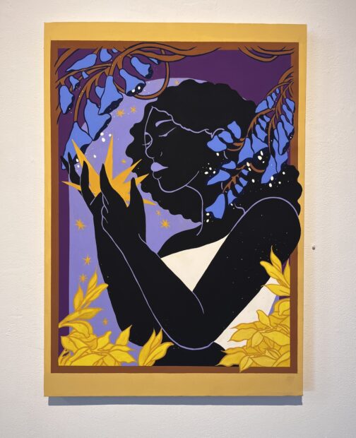 A painting by Desireé Vaniecia of a Black woman holding a star in her hands.
